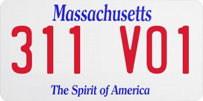 MA license plate 311VO1