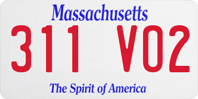 MA license plate 311VO2