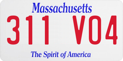 MA license plate 311VO4