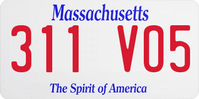 MA license plate 311VO5