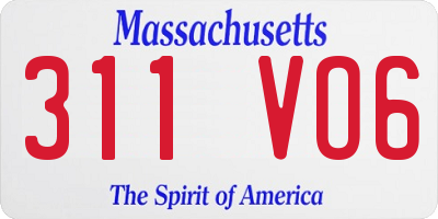MA license plate 311VO6