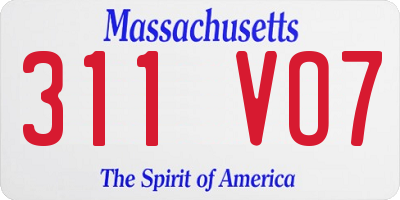 MA license plate 311VO7