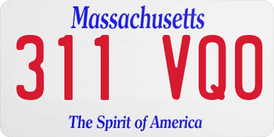 MA license plate 311VQ0