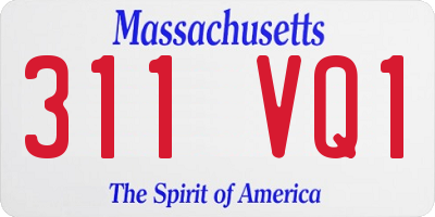 MA license plate 311VQ1