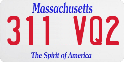 MA license plate 311VQ2