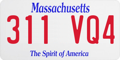 MA license plate 311VQ4