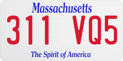 MA license plate 311VQ5