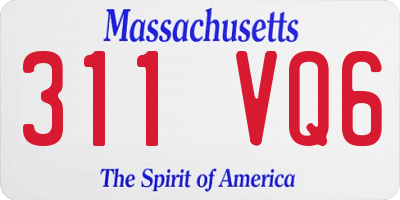 MA license plate 311VQ6