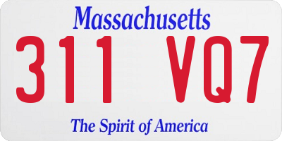 MA license plate 311VQ7
