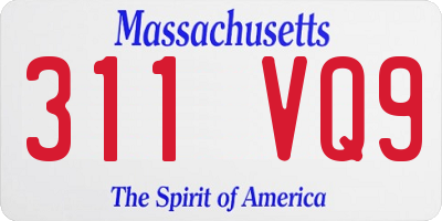 MA license plate 311VQ9
