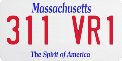 MA license plate 311VR1