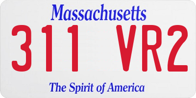 MA license plate 311VR2