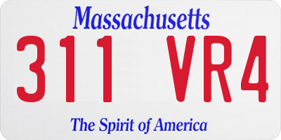 MA license plate 311VR4