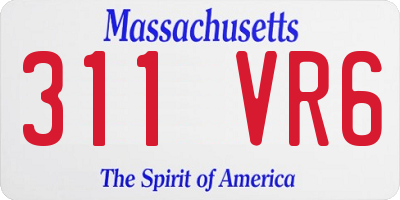 MA license plate 311VR6