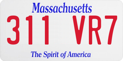 MA license plate 311VR7