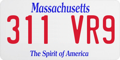 MA license plate 311VR9