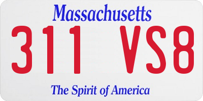 MA license plate 311VS8