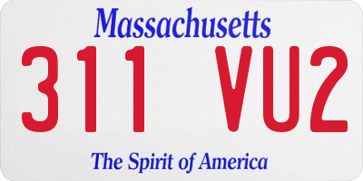 MA license plate 311VU2
