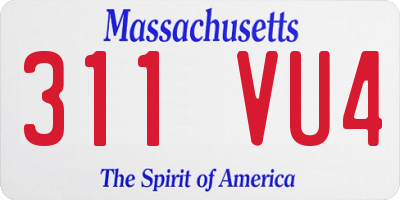 MA license plate 311VU4
