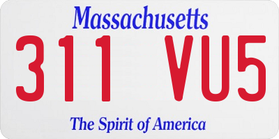 MA license plate 311VU5