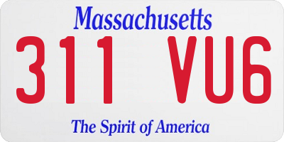 MA license plate 311VU6
