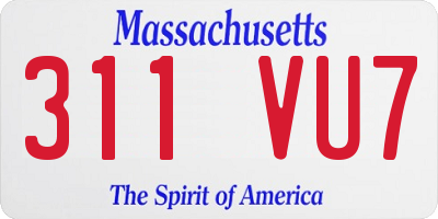 MA license plate 311VU7