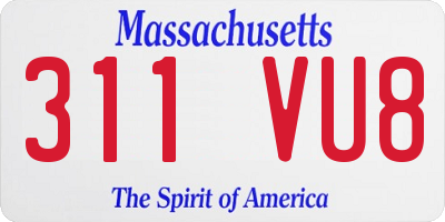 MA license plate 311VU8