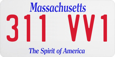 MA license plate 311VV1