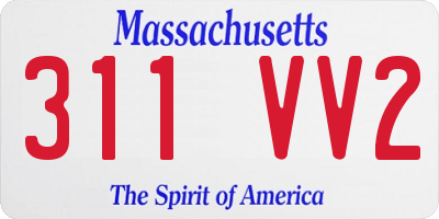 MA license plate 311VV2