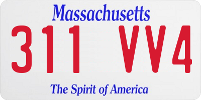 MA license plate 311VV4