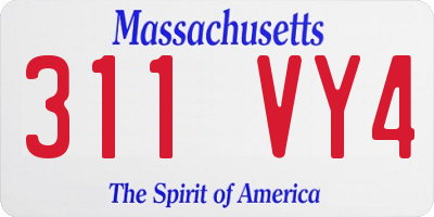 MA license plate 311VY4
