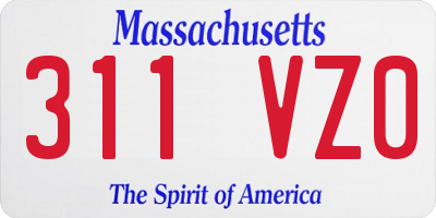 MA license plate 311VZ0