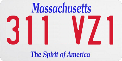 MA license plate 311VZ1