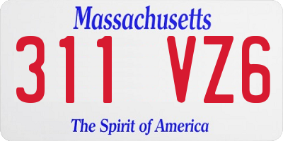 MA license plate 311VZ6
