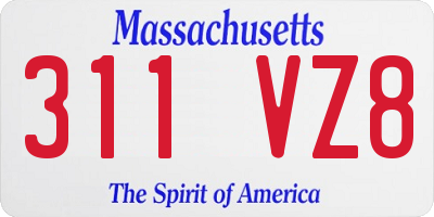 MA license plate 311VZ8
