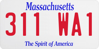 MA license plate 311WA1