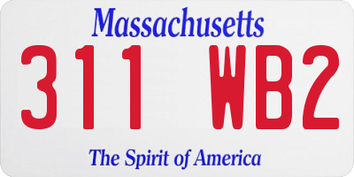 MA license plate 311WB2