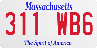 MA license plate 311WB6