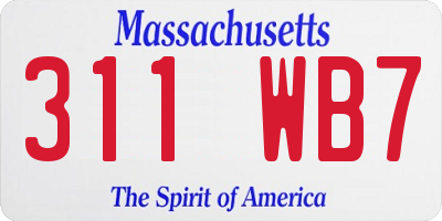 MA license plate 311WB7