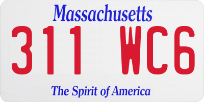 MA license plate 311WC6