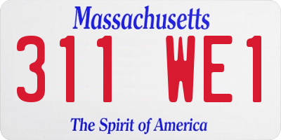 MA license plate 311WE1
