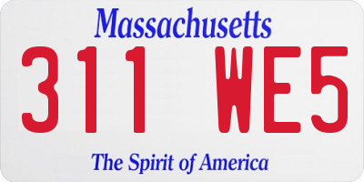MA license plate 311WE5