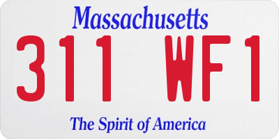 MA license plate 311WF1
