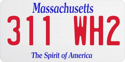 MA license plate 311WH2