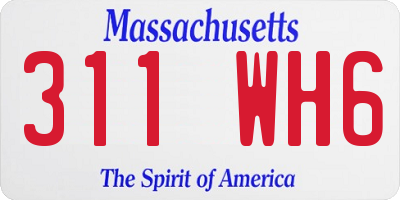 MA license plate 311WH6