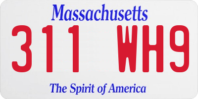 MA license plate 311WH9