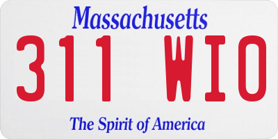 MA license plate 311WI0