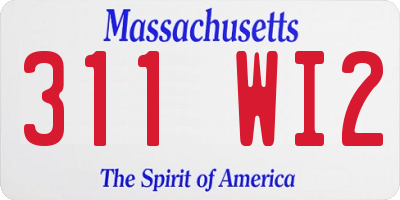 MA license plate 311WI2