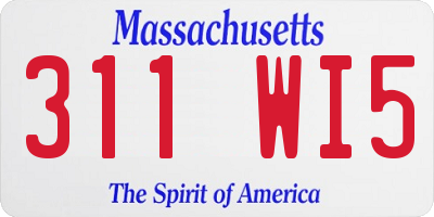 MA license plate 311WI5