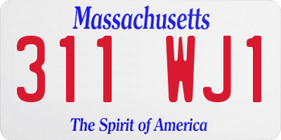 MA license plate 311WJ1